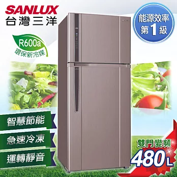 【SANLUX台灣三洋】480L雙門直流變頻冰箱／SR-B480BV