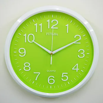 FUTABA 0931 繽紛炫彩造型石英掛鐘-檸檬綠