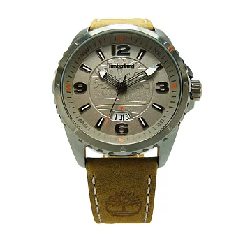 Timberland 登山悍將時尚優質腕錶-灰+咖啡-TBL.14531JSU/13
