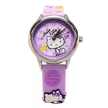 Hello Kitty 可愛的俏皮寶貝時尚造型腕錶-紫色-KT013LWVV-A
