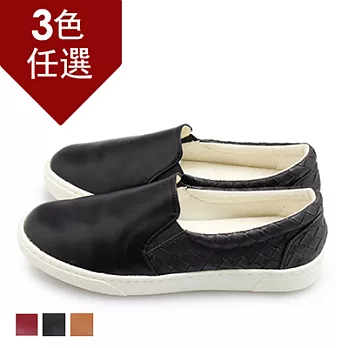 FUFA MIT編織拼接質感懶人鞋(FL27)-共3色23黑色