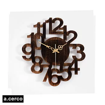 【a.cerco】NUMERIC LINK 立體數字造型掛鐘 (共兩色可選)復古黑