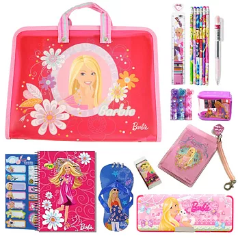 芭比Barbie PP才藝文具12入超值組(桃紅)