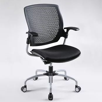 《Homelike》巧思3D動態工學椅(低背)-高密度泡棉霧黑色