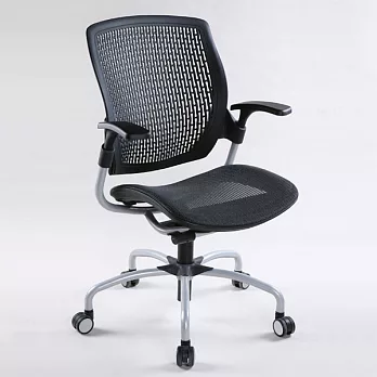 《Homelike》巧思3D動態工學椅(低背)-透氣尼龍網霧黑色