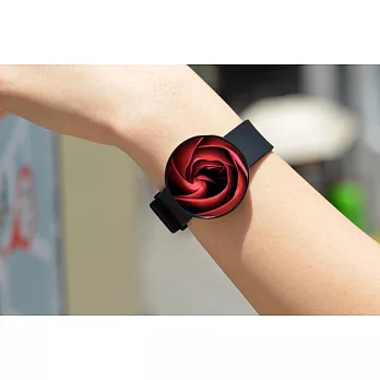 韓國 valook 時尚無指針手錶紅玫瑰 Red Rose (Black)