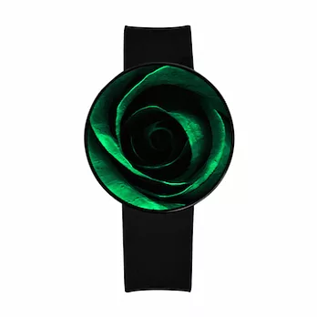 韓國 valook 時尚無指針手錶綠玫瑰 Green Rose (Black)