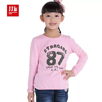 【JJLKIDS】休閒可愛字母上衣T恤(粉紅)130粉紅