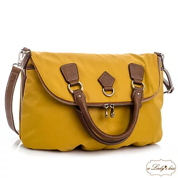 【a Lady ’s真皮】經典繽紛莎莉A4反折三用包(芥末黃)