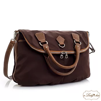 【a Lady ’s真皮】經典繽紛莎莉A4反折三用包(可可咖)