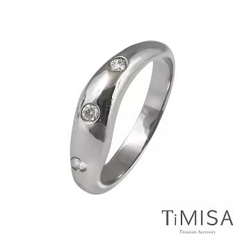 TiMISA《動感彩鑽》(雙色)純鈦戒指白鑽