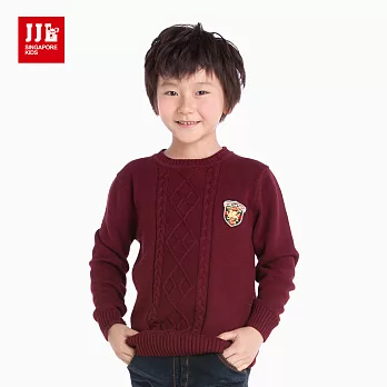 【JJLKIDS】美式軍徽毛衣T恤(酒紅)105酒紅