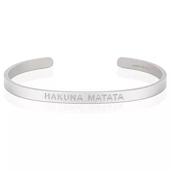 MANTRABAND Hakuna Matata 無憂無慮 消光銀男款寬版