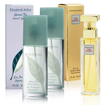 Elizabeth Arden 雅頓 Green Tea 綠茶中性香水 30ml(2入)+第五大道女性淡香精 30ml