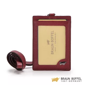 【BRAUN BUFFEL】.德國小金牛 - 紳士系列壓紋證件夾 -紅色