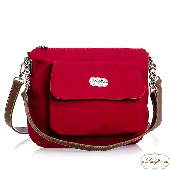 【a Lady ’s真皮】經典微風清新口袋二用包(寶石紅)