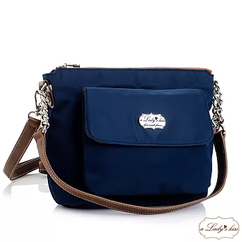 【a Lady ’s真皮】經典微風清新口袋二用包(魅海藍)