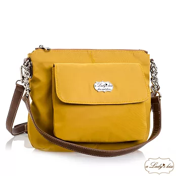 【a Lady ’s真皮】經典微風清新口袋二用包(芥末黃)