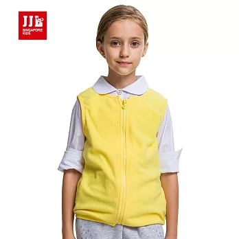 【JJLKIDS】甜美寶貝素色拉鍊保暖背心(嫩黃)120嫩黃