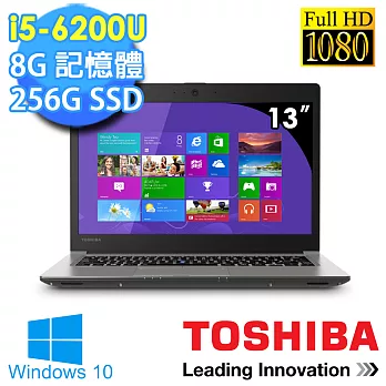 【TOSHIBA】Z30-C-01V00M 13.3吋 i5-6200U 8G記憶體 256G SSD Win7專業版 超輕薄筆電