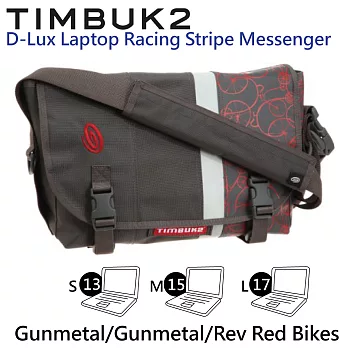 【美國Timbuk2】D-Lux筆電抗震郵差包(Gunmetal/Gunmetal/Rev Red Bikes-M)