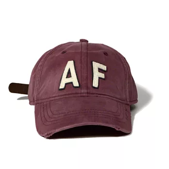 【Abercrombie&Fitch】經典款仿舊貼布棒球帽-酒紅(619389718)