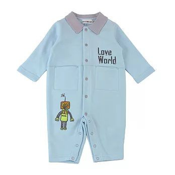 【愛的世界】純棉厚感衣連褲-台灣製-80淺藍色