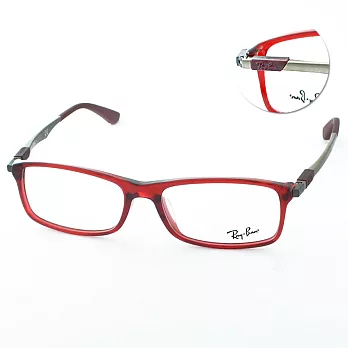 【Ray Ban】複合式光學眼鏡 經典流行款(紅 #7017F-5567)