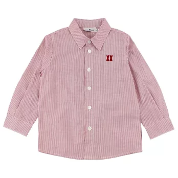 【愛的世界】純棉直條紋襯衫-台灣製-105紅色