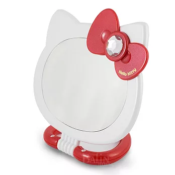【Hello Kitty】可愛造型掛座兩用雙面化妝鏡(2色任選)紅色