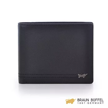 【BRAUN BUFFEL】.德國小金牛 - 皇家系列六卡鐵夾 -黑色