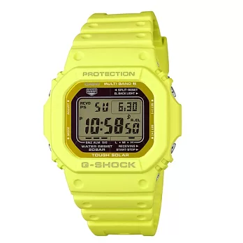 G-SHOCK 酷炫魅力展現電波時計運動腕錶-黃-GW-M5610MD-9