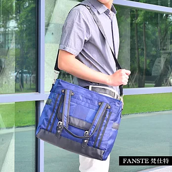 Fanste_梵仕特 休閒公事包 多功能側背包-9441藍色