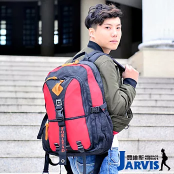 Jarvis 大後背包 休閒多功能-登峰-8818-1黑/紅色
