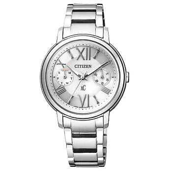 CITIZEN xC 等愛女人情光動能時尚優質腕錶-銀-FD1090-54A