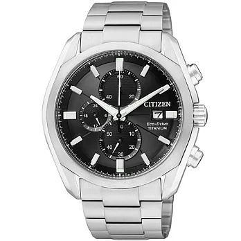 CITIZEN Eco-Drive 都會【鈦】美麗光動能時尚優質腕錶-黑-CA0021-53E