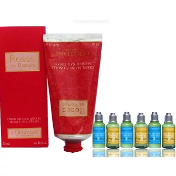 買一送六【L’OCCITANE】玫瑰皇后美甲護手霜(75ml)送沐浴體乳旅行組(35ml各1)3組