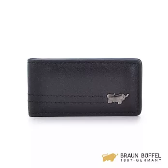 【BRAUN BUFFEL】.德國小金牛 - 皇家系列吸鐵錢夾 -黑色