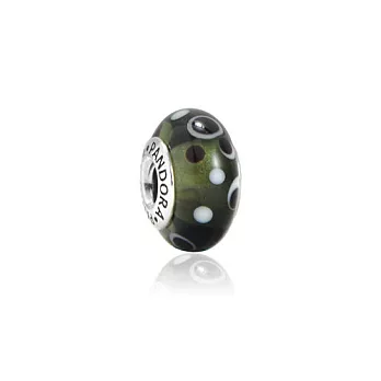 Pandora 潘朵拉 綠黑色氣泡琉璃珠 純銀墜飾 串珠