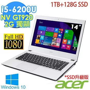 ★升級版★【Acer】E5-474G《1TB+128G SSD》14吋 i5-6200U 2G獨顯 FHD高畫質Win10筆電★送光碟機外接盒