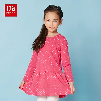 【JJLKIDS】甜美娃娃百搭點點洋裝(玫红)105玫红