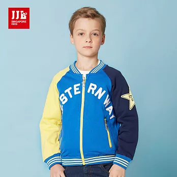 【JJLKIDS】星星貼布配色運動風外套(彩藍)120彩藍
