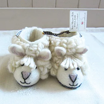 英國sew heart felt放牧小羊羊毛氈鞋 (嬰兒鞋/彌月禮)--雪莉羊20.5雪莉羊