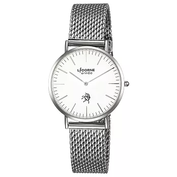 LICORNE entree 極簡崇尚經典腕錶-白米蘭帶-小