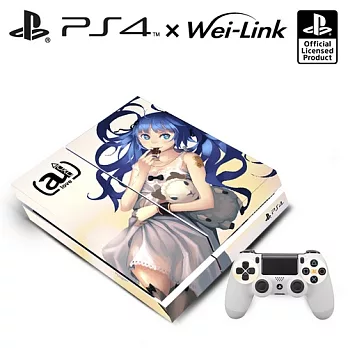 SONY PS4主機專用機身貼 小藍-幻白(OLP-AI-01)