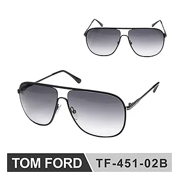 【TOM FORD 太陽眼鏡】潮流飛行員大框款-霧面黑/灰色漸層鏡片(TF451-02B)