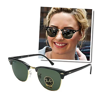 【Ray Ban 雷朋】RB3016-W0365/49復古眉框太陽眼鏡-小版(#黑框墨綠鏡片)