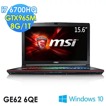 msi微星 GE62 6QE-252TW 15.6吋 i7-6700HQ GTX965M 電競筆電