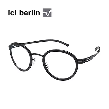 【ic!berlin 光學眼鏡】德國正品薄鋼眼鏡-圓框/黑(S42-WEDDING-BLACK)