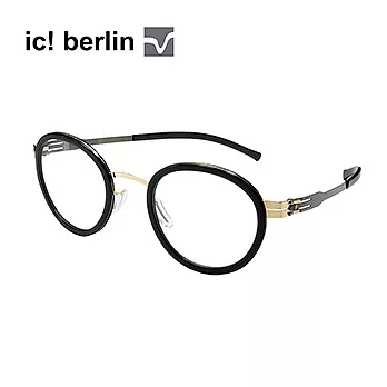 【ic!berlin 光學眼鏡】德國正品薄鋼眼鏡-圓框_黑/玫瑰金(S42-WEDDING-ROSE GOLD)